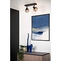Spot plafond noir rotatif look rétro 2xE14