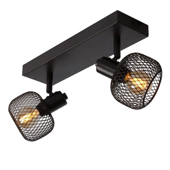 LUCIDE LUCIDE MAREN - Plafondspot - 2xE14 - Zwart - Perfecte verlichting voor elke ruimte