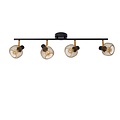 Rotatable retro look matte gold/brass ceiling spot 4xE14