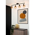 Rotatable retro look matte gold/brass ceiling spot 4xE14