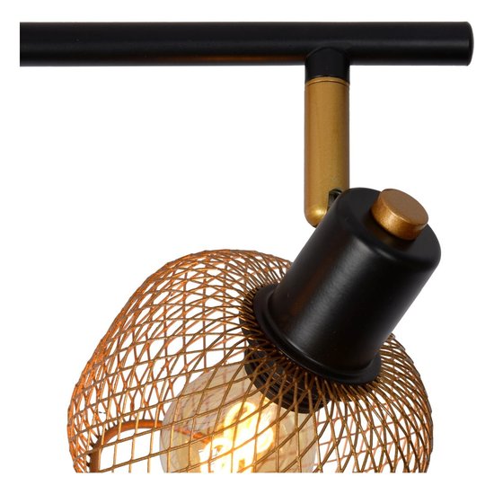 Rotatable retro look matte gold/brass ceiling spot 4xE14