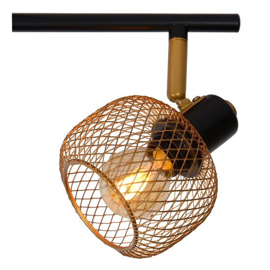 Rotatable retro look matte gold/brass ceiling spot 4xE14