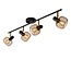 Rotatable retro look matte gold/brass ceiling spot 4xE14