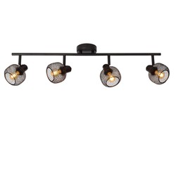 Spot plafond orientable noir look rétro 4xE14