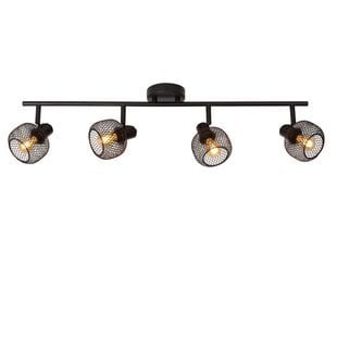 Rotatable black retro look ceiling spot 4xE14