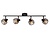 Rotatable black retro look ceiling spot 4xE14