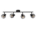 Rotatable black retro look ceiling spot 4xE14