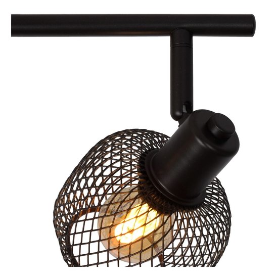 Rotatable black retro look ceiling spot 4xE14