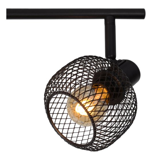 Rotatable black retro look ceiling spot 4xE14