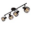 Rotatable black retro look ceiling spot 4xE14