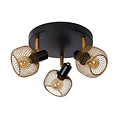 Rotatable and retro look matte gold / brass ceiling spot 3xE14
