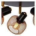 Rotatable and retro look matte gold / brass ceiling spot 3xE14
