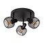 Rotatable and retro look black ceiling spot 3xE14