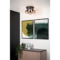 Rotatable and retro look black ceiling spot 3xE14
