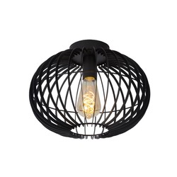 Plafonnier cage en métal noir 32 cm E27