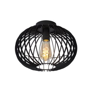 Zwart metalen kooi plafondlamp 32 cm E27