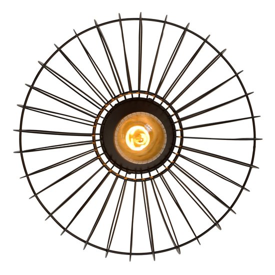 Black metal cage ceiling lamp 32 cm E27