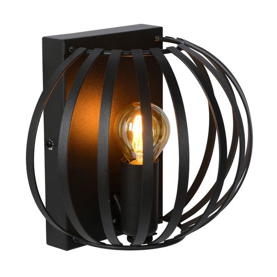 Sfeervol en vintage zwarte wandlamp E14