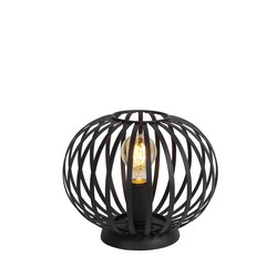 Lámpara de mesa negra atmosférica y vintage 25,5 cm Ø E27