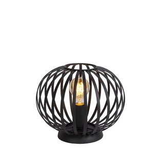 Lámpara de mesa negra atmosférica y vintage 25,5 cm Ø E27