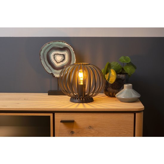 Atmospheric and vintage black table lamp 25.5 cm Ø E27