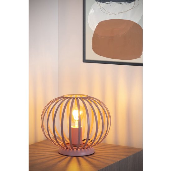 Lampe de table moderne et branchée rose 25,5 cm E27