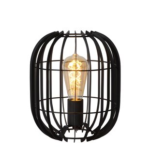 Lampe à poser contemporaine et champêtre noire 22 cm E27