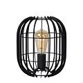 Lampe à poser contemporaine et champêtre noire 22 cm E27
