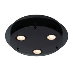 Plafón moderno y sencillo negro 30 cm GU10