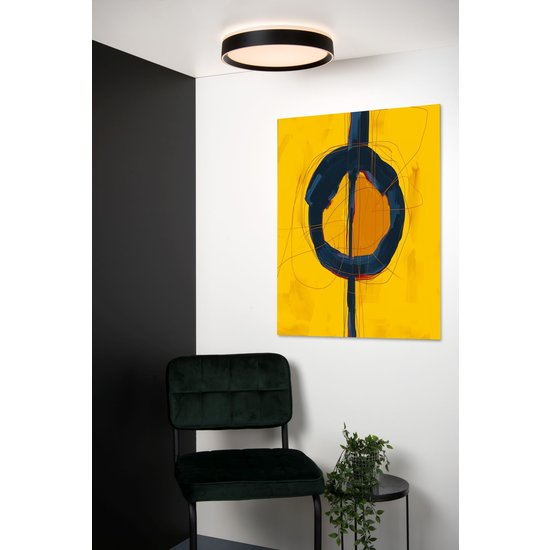 Zwarte plafondlamp elegant, modern en sfeervol 30 cm LED DIM 18W 2700K 3 StepDim