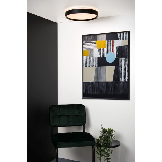 Plafonnier noir élégant, attrayant et moderne 40 cm LED DIM 24W 2700K 3 StepDim