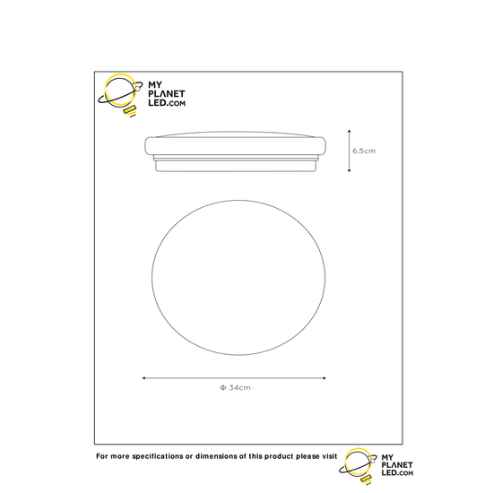 Knappe ronde opaal plafondlamp 34 cm 24W 3000K