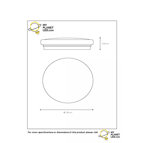 Knappe plafondlamp rond opaal  26 cm 14W 3000K