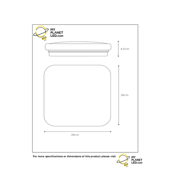 Beau plafonnier en forme de disque 28 cm 20W 3000K opale