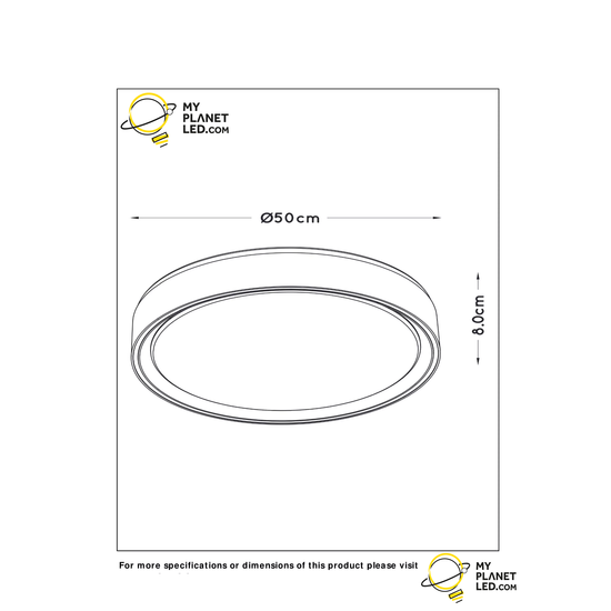 schwarz elegante und atmosphärische moderne Deckenleuchte 50 cm LED DIM 36W 2700K 3 StepDim