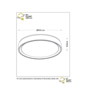Elegant, sfeervol en modern zwarte plafondlamp 50 cm LED DIM 36W 2700K 3 StepDim