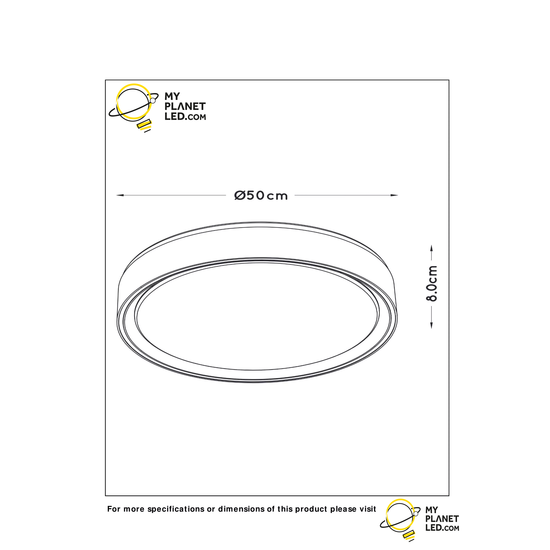Elegant, sfeervol en modern zwarte plafondlamp 50 cm LED DIM 36W 2700K 3 StepDim