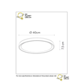 Elegant zwarte, sfeervolle en moderne plafondlamp 40 cm LED DIM 24W 2700K 3 StepDim