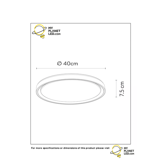 Elegant zwarte, sfeervolle en moderne plafondlamp 40 cm LED DIM 24W 2700K 3 StepDim