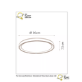 Zwarte plafondlamp elegant, modern en sfeervol 30 cm LED DIM 18W 2700K 3 StepDim