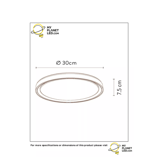 Plafonnier noir élégant, moderne et atmosphérique 30 cm LED DIM 18W 2700K 3 StepDim