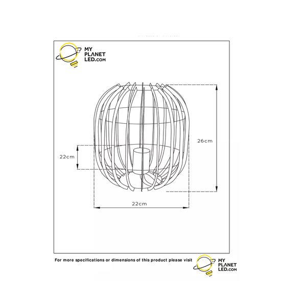 Lampe à poser contemporaine et champêtre noire 22 cm E27
