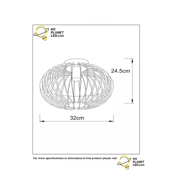 Black metal cage ceiling lamp 32 cm E27
