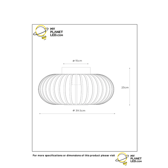 Plafón atmosférico y vintage negro 40 cm Ø E27