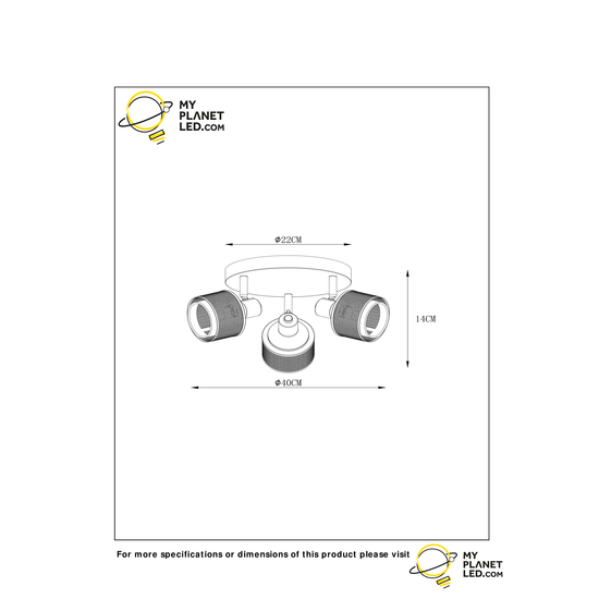 Magnifique spot de plafond noir et fonctionnel original 42 cm E14