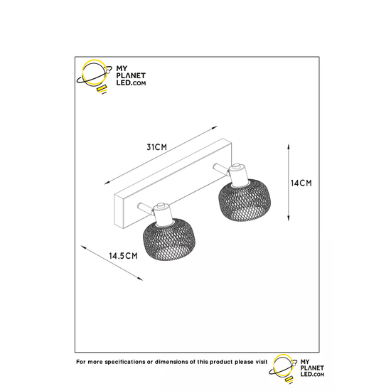 Rotatable and retro look matte gold / brass ceiling spot 2xE14