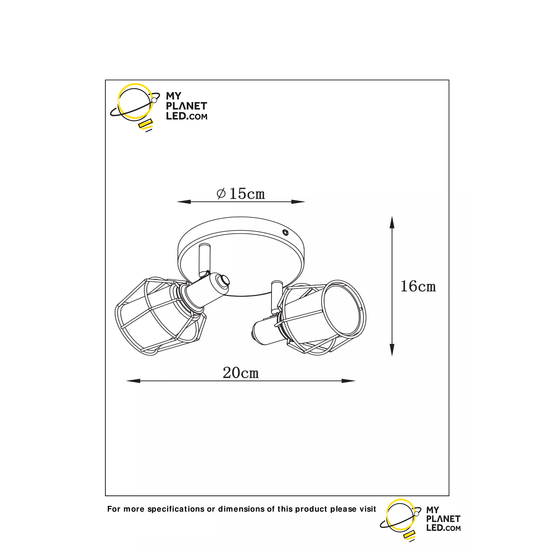 Foco de techo negro de aspecto vintage y moderno E14