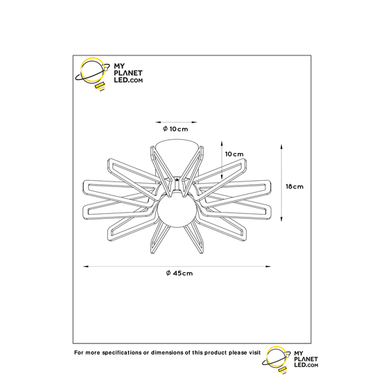 White Scandinavian and modern ceiling lamp 45 cm E27