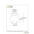 Warm retro matt gold/brass ceiling lamp E27