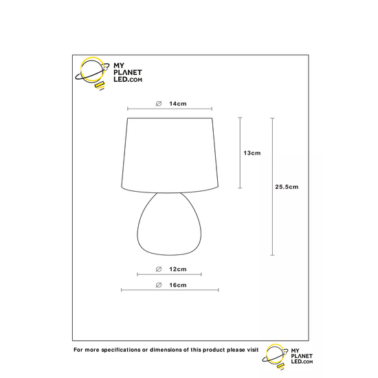 Lampe à poser noire élégante et intemporelle 16 cm E14